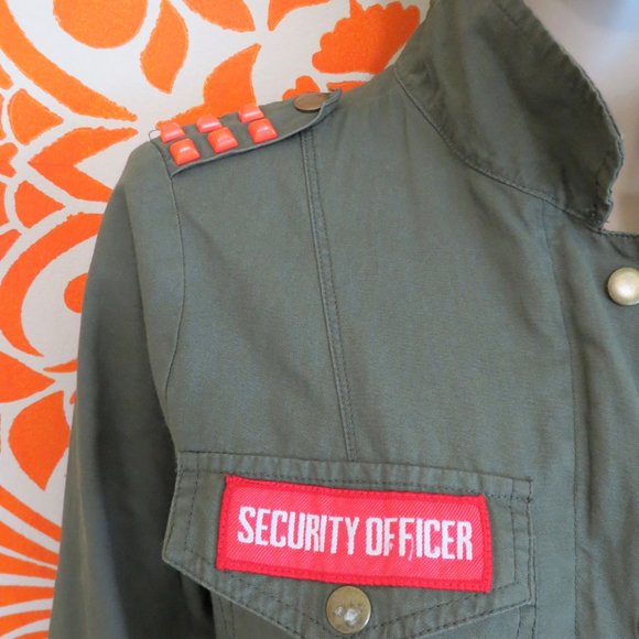 Army Green Neon Studded Military Jacket M - Picture 2 of 4